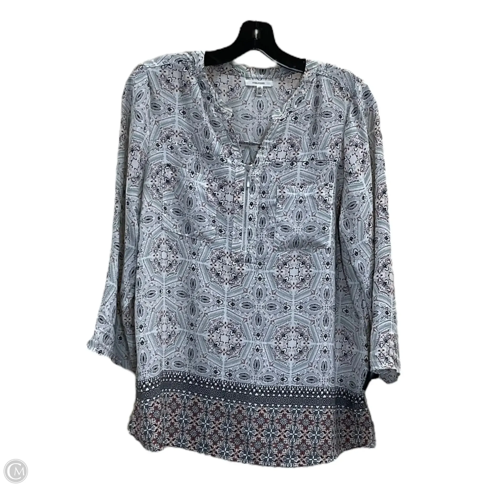 Blouse 3/4 Sleeve By Maurices In Multi-colored, Size: M