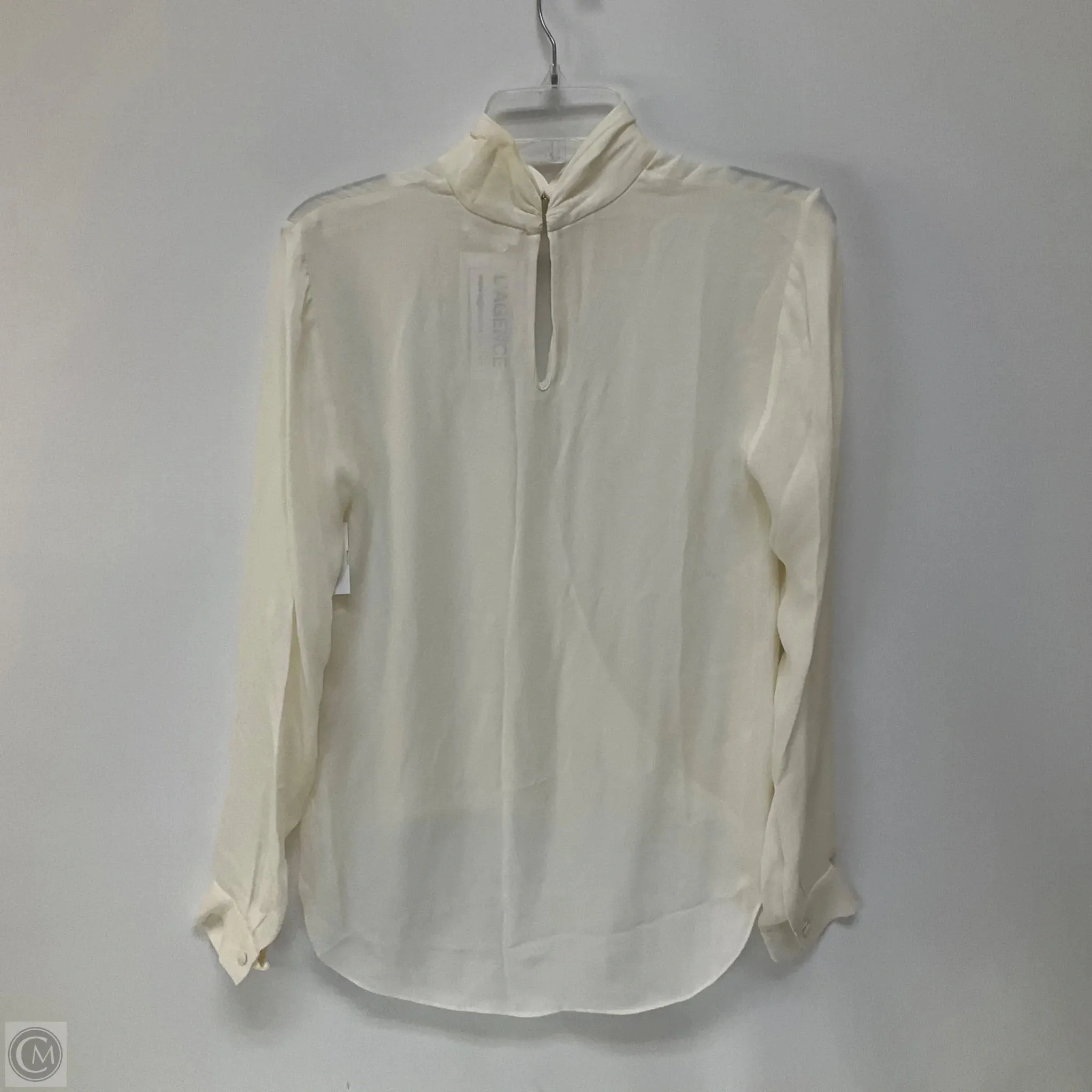 Blouse Long Sleeve By L Agence In White, Size: S