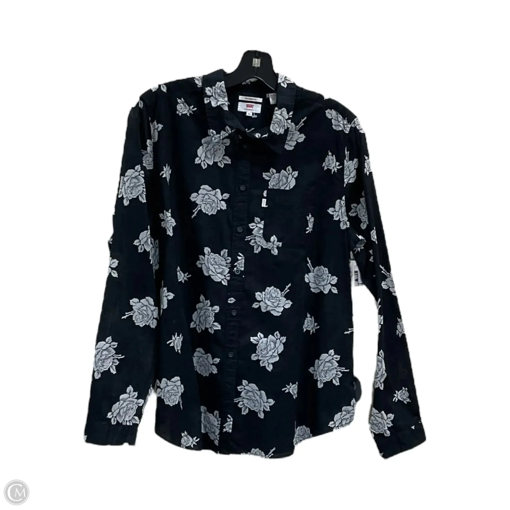Blouse Long Sleeve By Levis In Black, Size: Xl