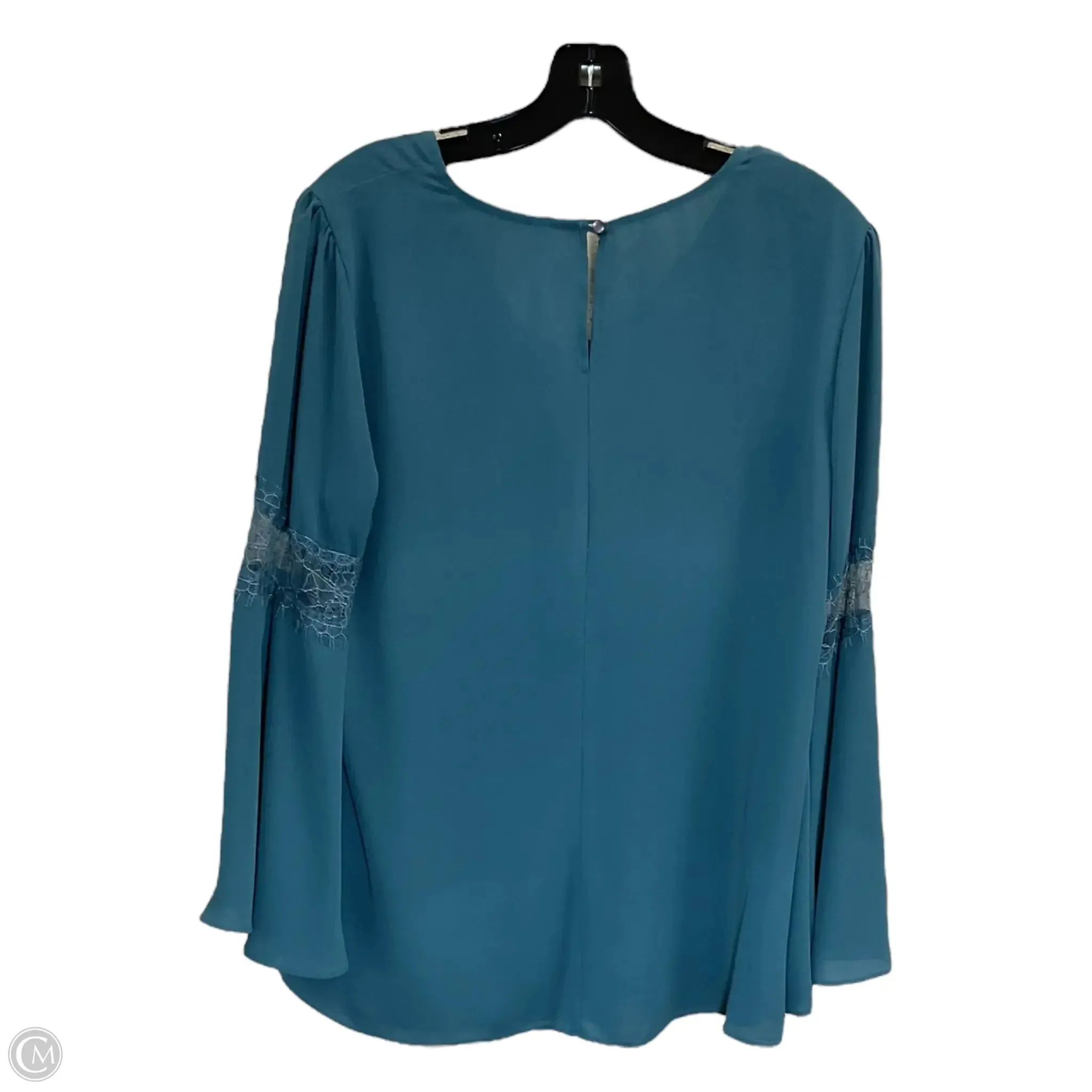 Blouse Long Sleeve By Ny Collection In Green, Size: M