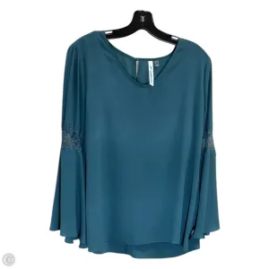 Blouse Long Sleeve By Ny Collection In Green, Size: M