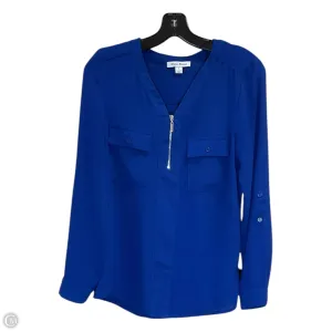 Blouse Long Sleeve By Studio Works In Blue, Size: S