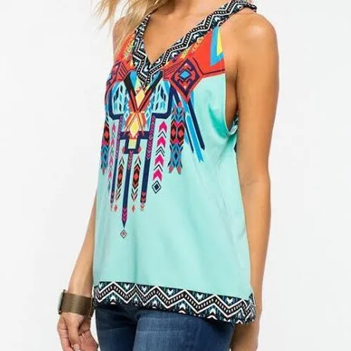 Blue Aztec Tank