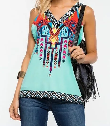 Blue Aztec Tank