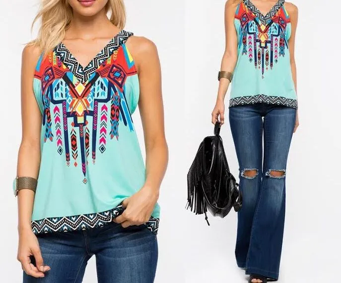 Blue Aztec Tank