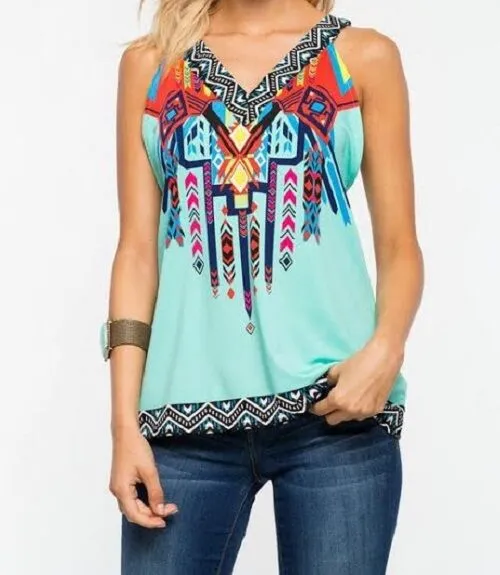 Blue Aztec Tank