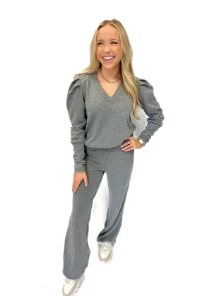 Bobi  Wide Leg Pant - Charcoal