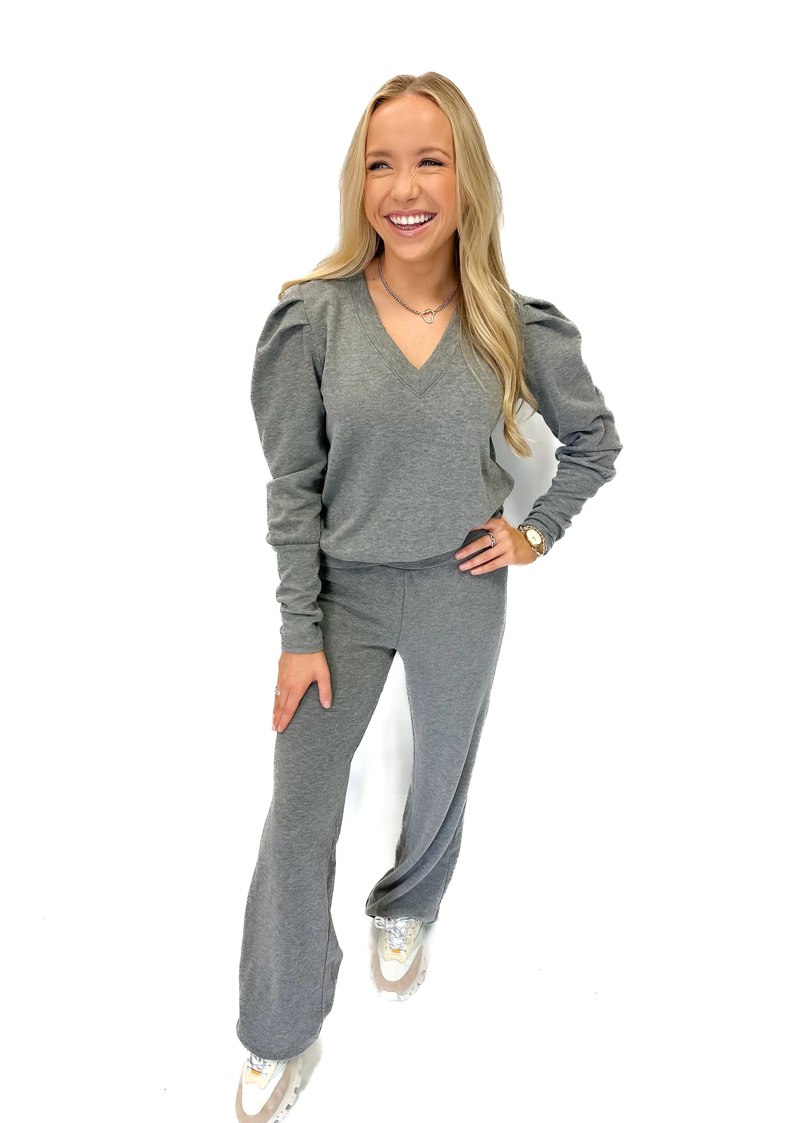 Bobi  Wide Leg Pant - Charcoal