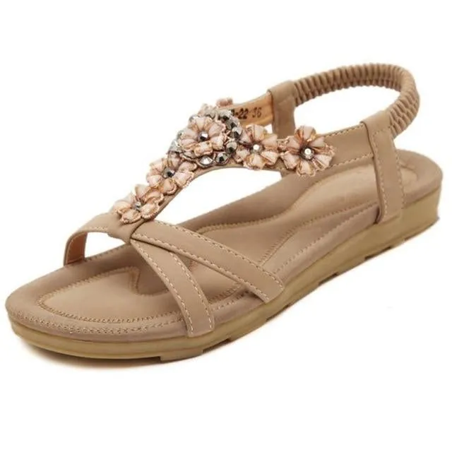Bohemian Style Summer Flat Heel Beach Sandals Shoes