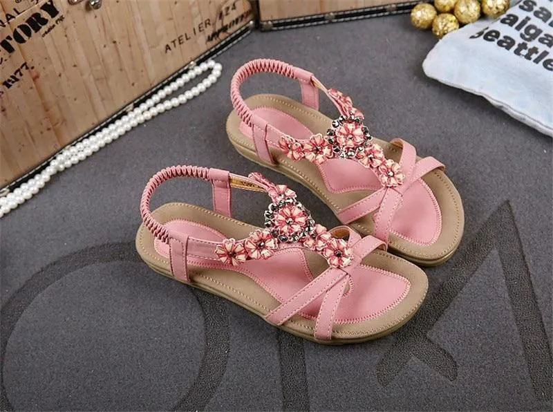 Bohemian Style Summer Flat Heel Beach Sandals Shoes