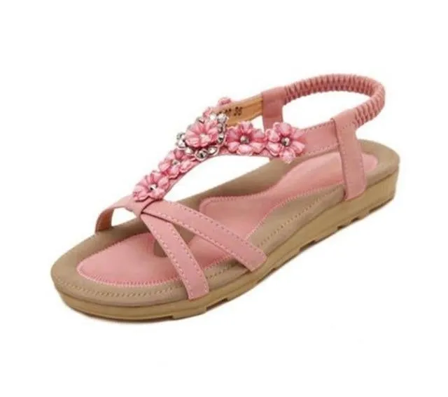 Bohemian Style Summer Flat Heel Beach Sandals Shoes
