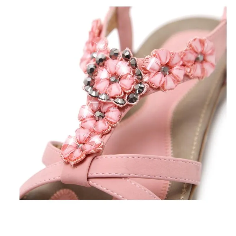 Bohemian Style Summer Flat Heel Beach Sandals Shoes