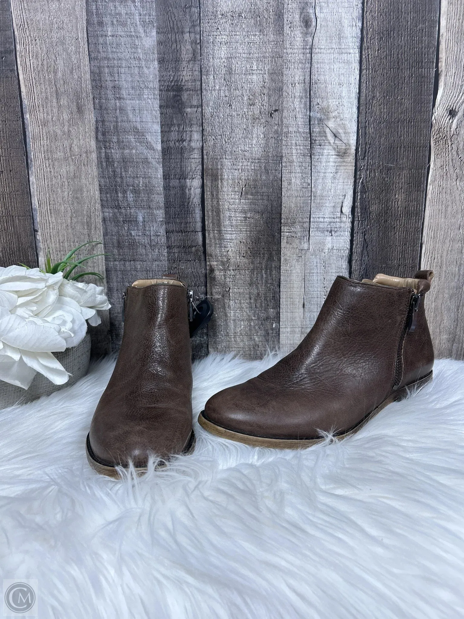 Boots Ankle Flats By Franco Sarto In Brown, Size: 6.5