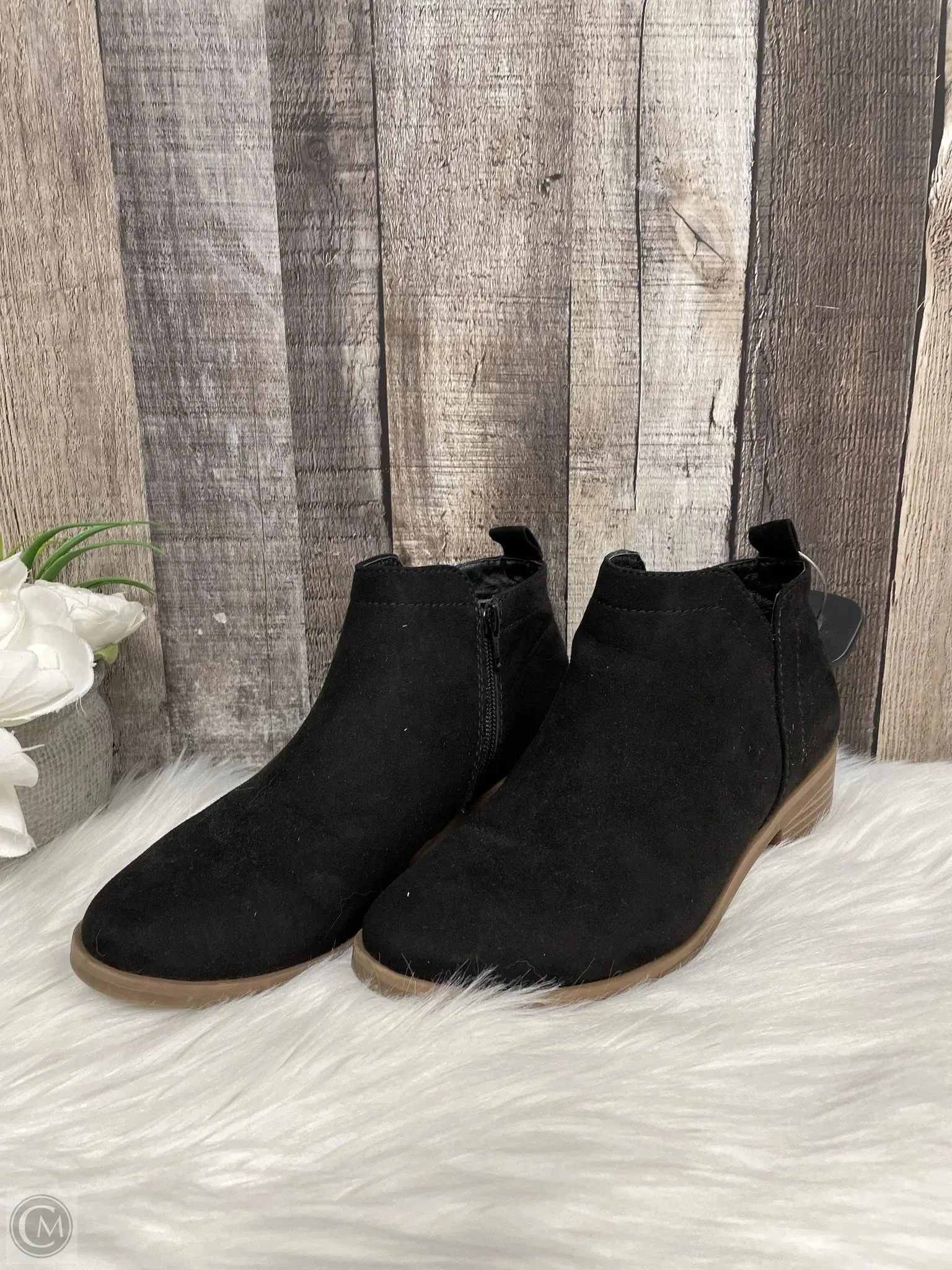 Boots Ankle Heels By Time And Tru In Black, Size: 7
