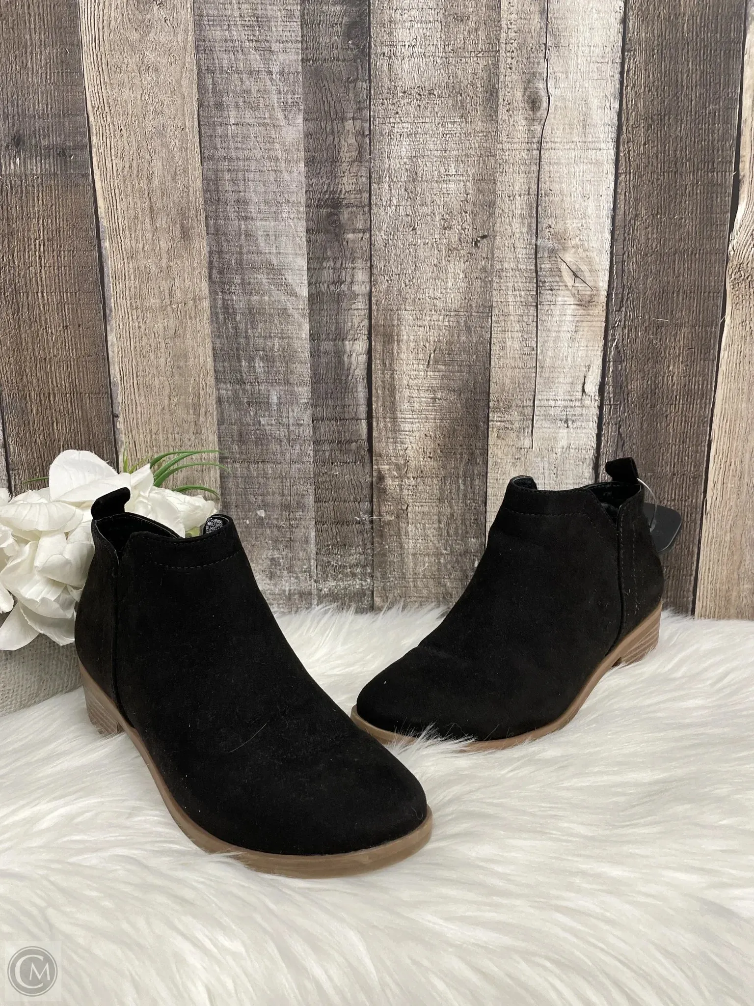 Boots Ankle Heels By Time And Tru In Black, Size: 7