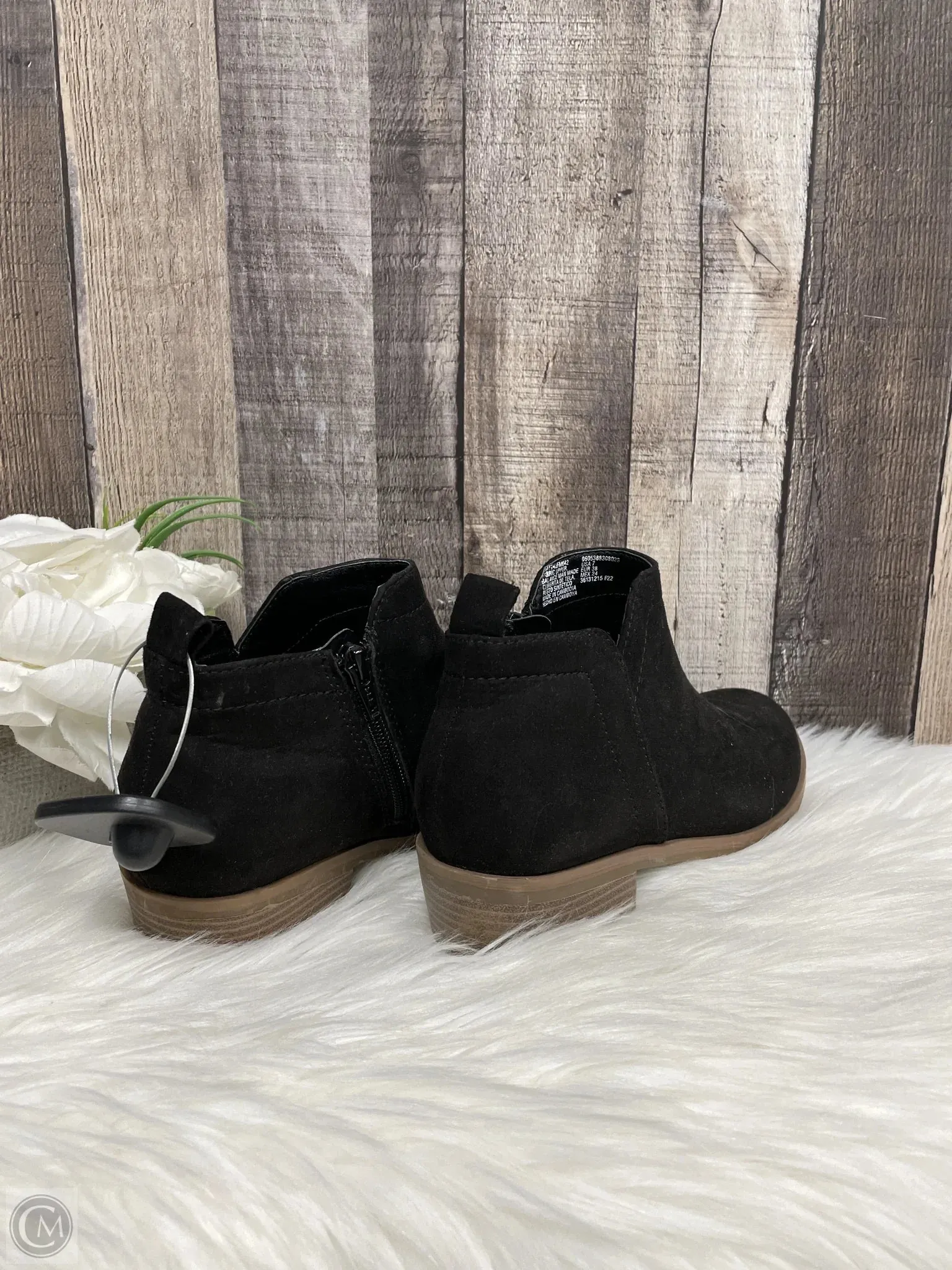 Boots Ankle Heels By Time And Tru In Black, Size: 7