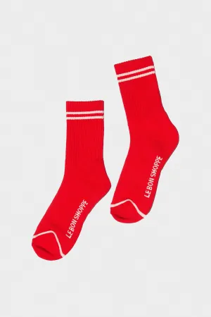 Boyfriend Socks in Red
