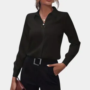 Britany® | Sophisticated Blouse In Plain Color For Women