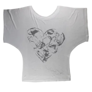 Broken Heart Sublimation Batwing Top