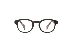 Brooklyn Black Rubber Reading Glasses, Tortoise Temples