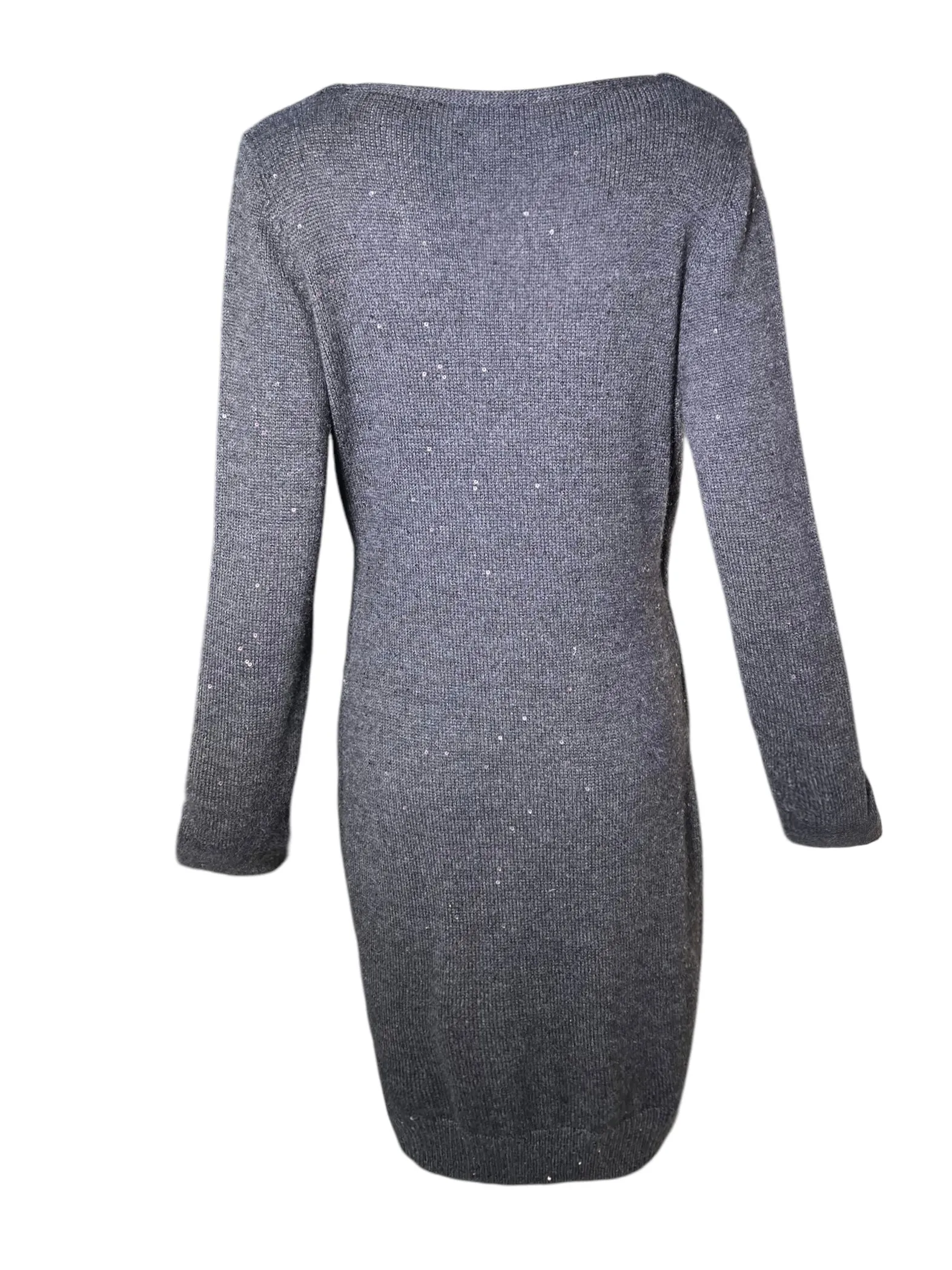 Brunello Cucinelli Grey Cashmere Sequin Wrap Sweater