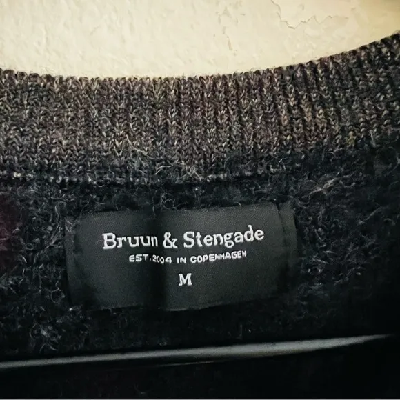 Bruune &amp; Stengade Women's Gray Pullover Wool Sweater Size Medium