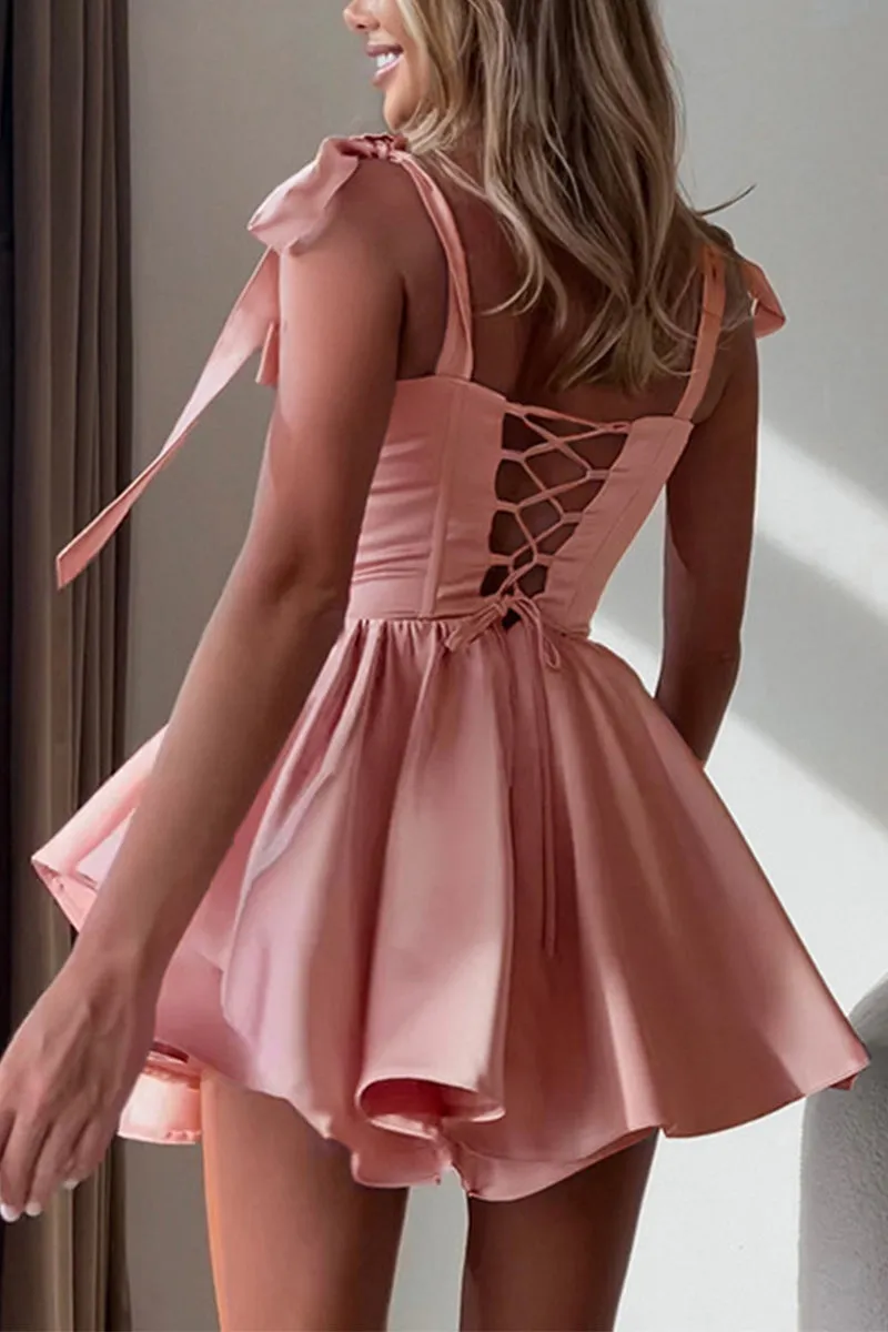 BS3166 Bustier Ruffle Mini Dress