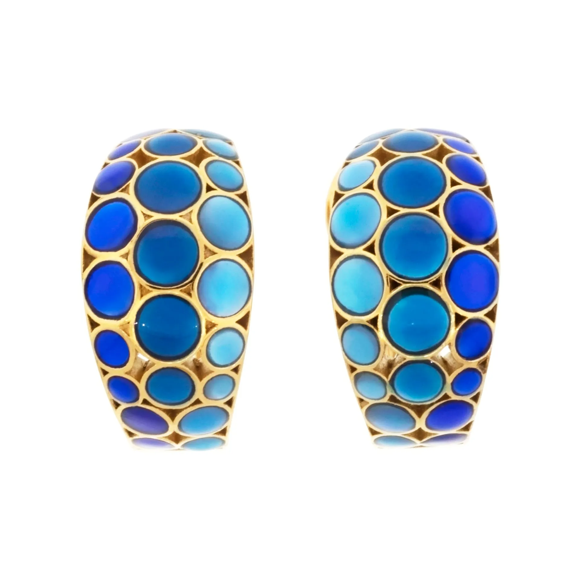 Bubble Crescent 18k Gold Vermeil Sterling Earrings