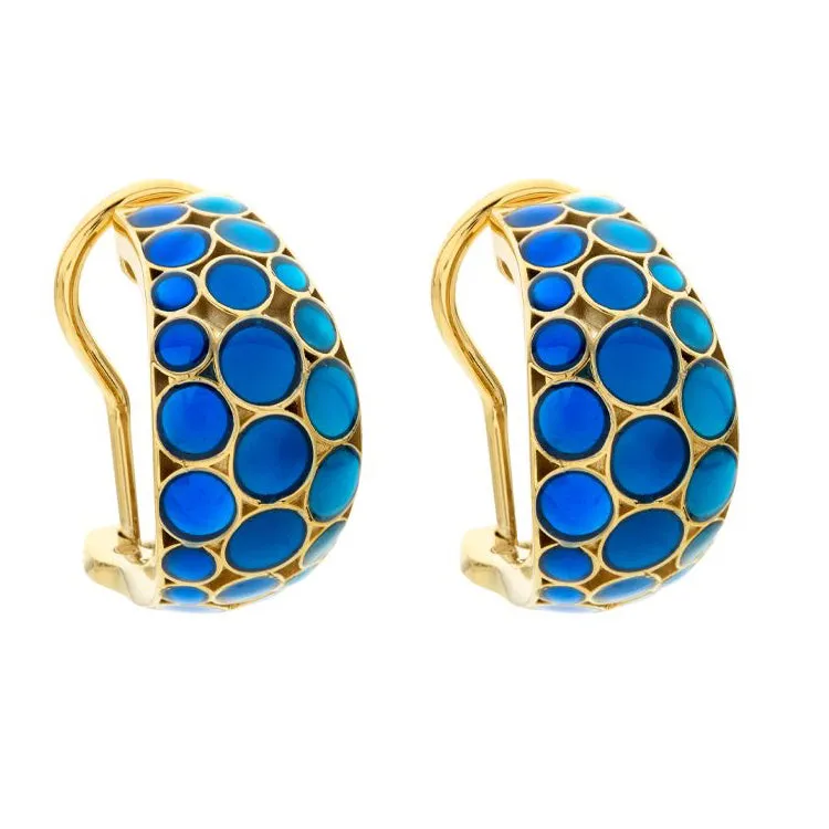 Bubble Crescent 18k Gold Vermeil Sterling Earrings