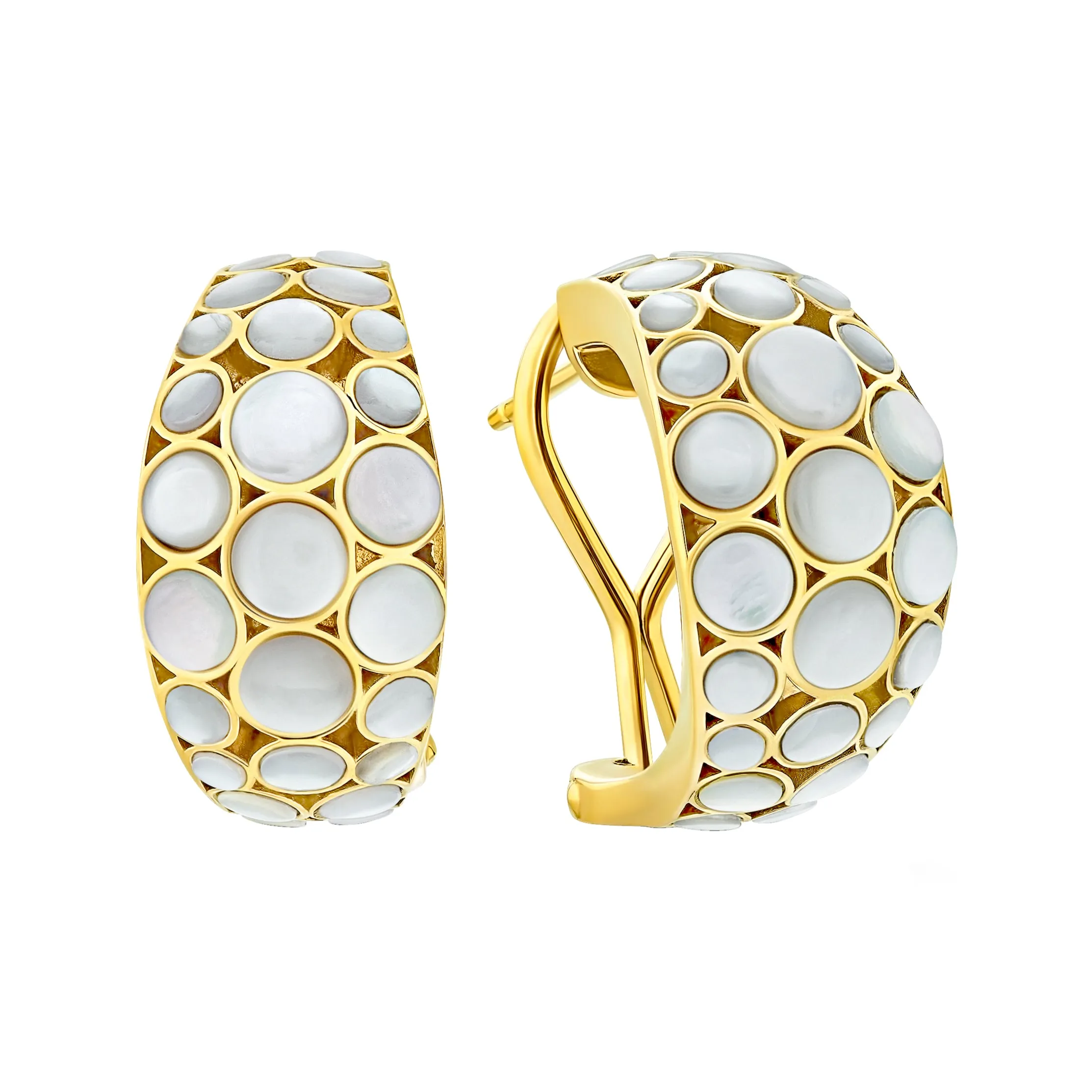 Bubble Crescent 18k Gold Vermeil Sterling Earrings