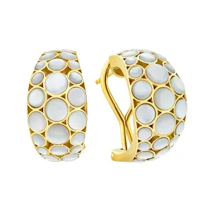 Bubble Crescent 18k Gold Vermeil Sterling Earrings