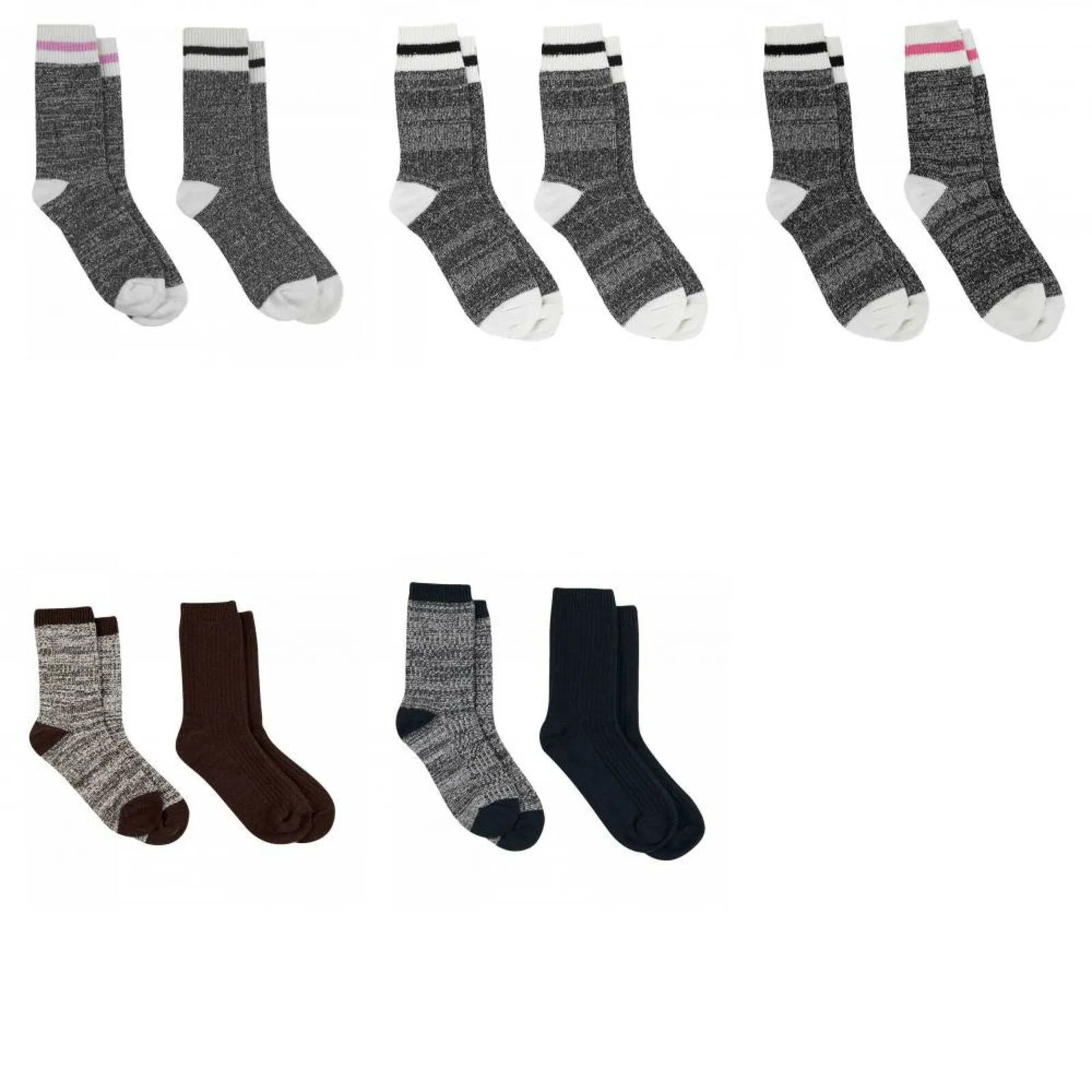 C9 Champion Women's 2 Pack Duo Dry Striped Soft Crew Socks