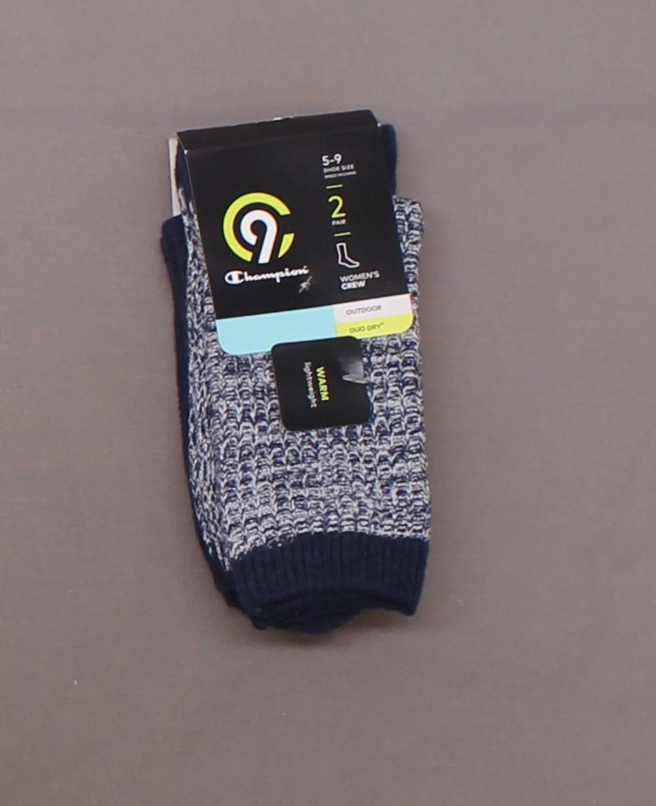 C9 Champion Women's 2 Pack Duo Dry Striped Soft Crew Socks