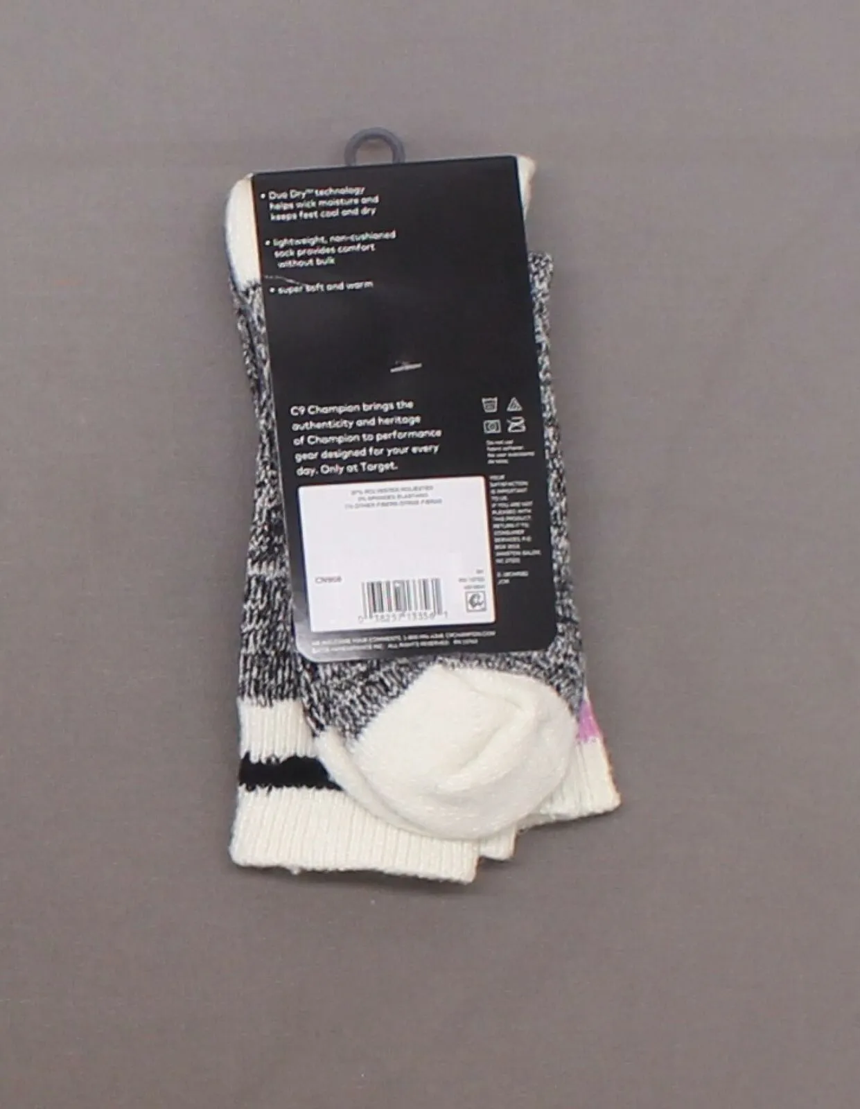 C9 Champion Women's 2 Pack Duo Dry Striped Soft Crew Socks