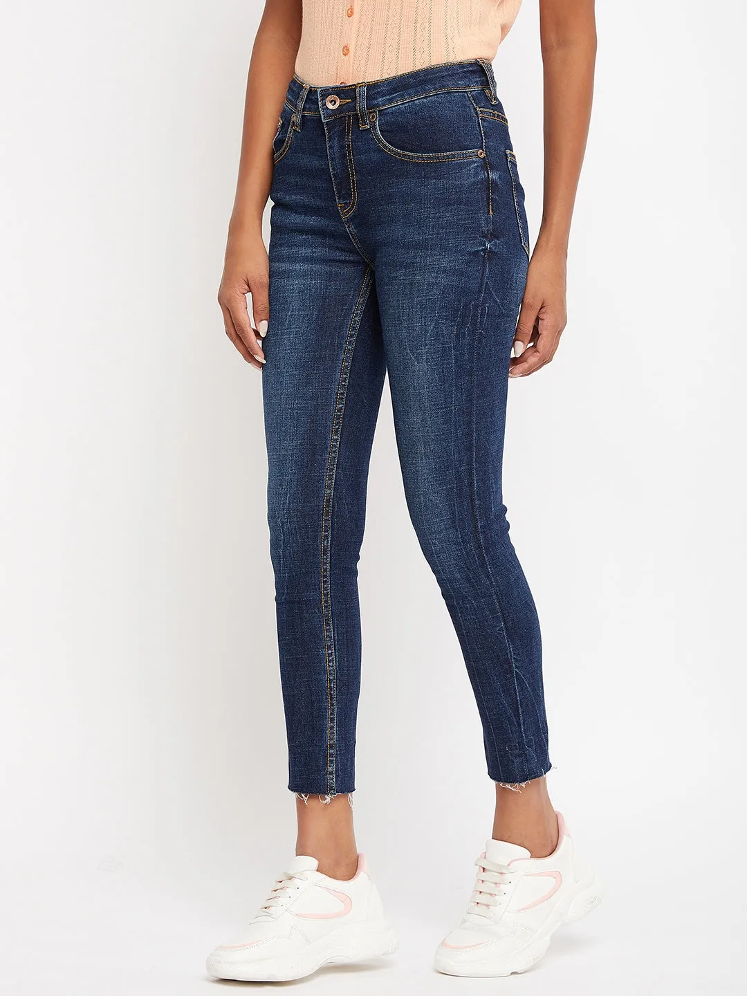 Camla Barcelona Indigo Slim Fit Raw Hem Jeans
