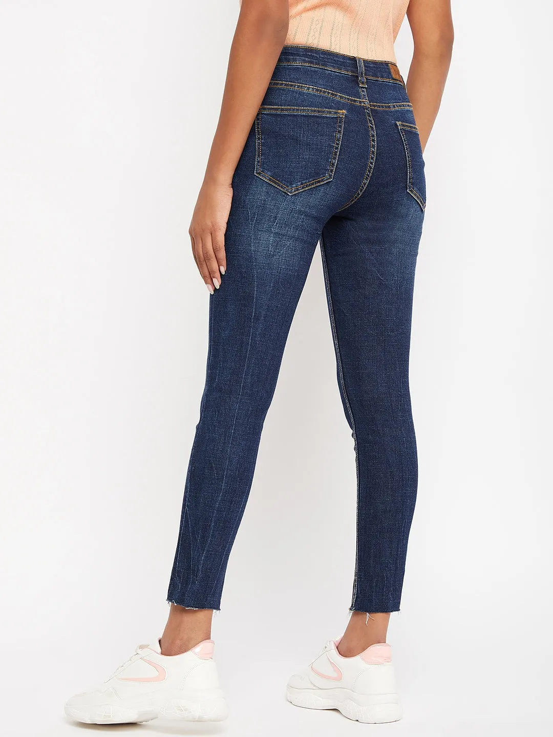 Camla Barcelona Indigo Slim Fit Raw Hem Jeans