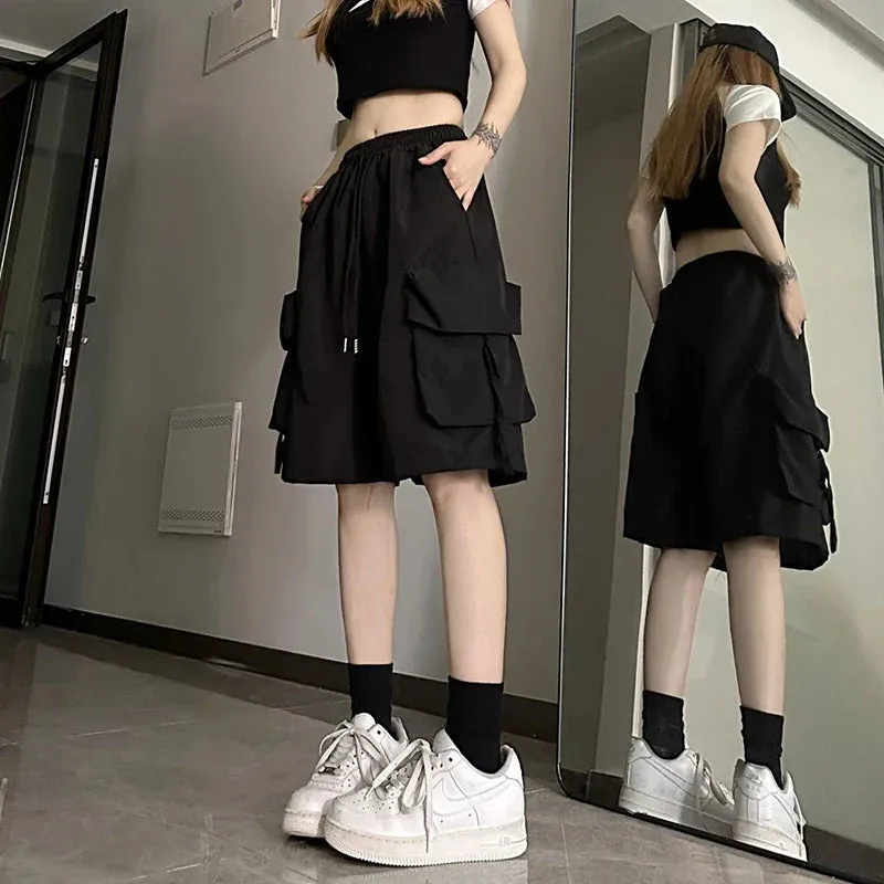 Cargo Belle™ | Women's High-Waisted Cargo Pants | Summer Streetwear, Wide Leg, Large Pockets, Trendy Design