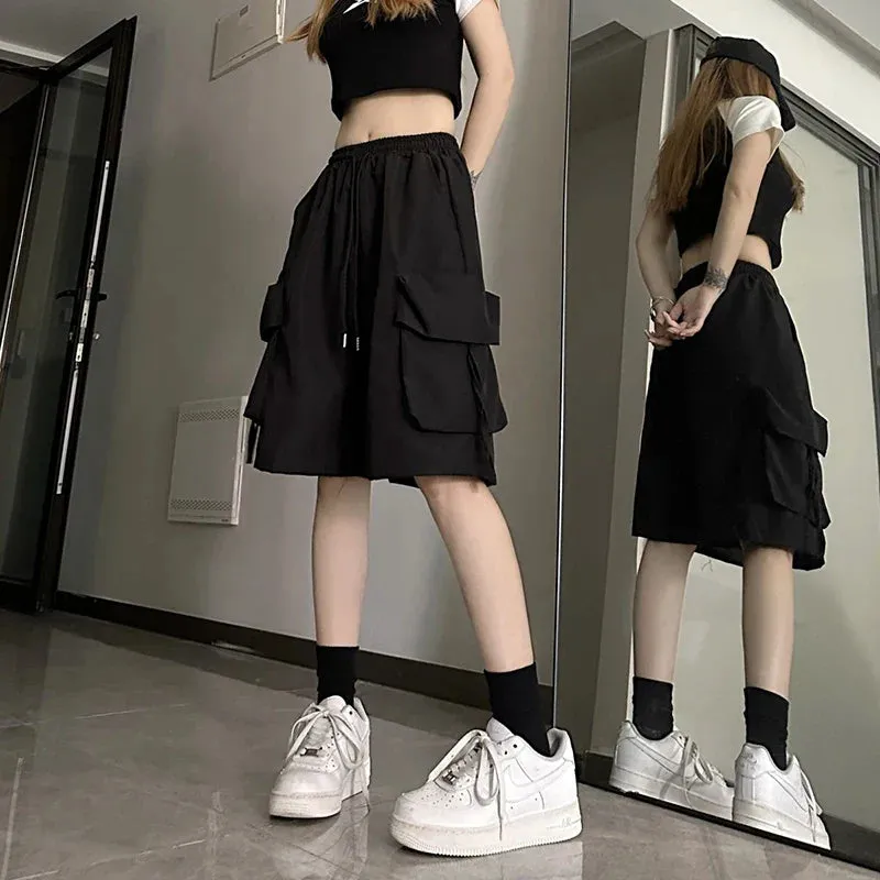 Cargo Belle™ | Women's High-Waisted Cargo Pants | Summer Streetwear, Wide Leg, Large Pockets, Trendy Design