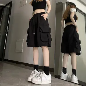 Cargo Belle™ | Women's High-Waisted Cargo Pants | Summer Streetwear, Wide Leg, Large Pockets, Trendy Design