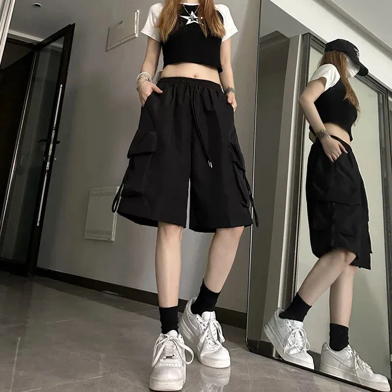 Cargo Belle™ | Women's High-Waisted Cargo Pants | Summer Streetwear, Wide Leg, Large Pockets, Trendy Design