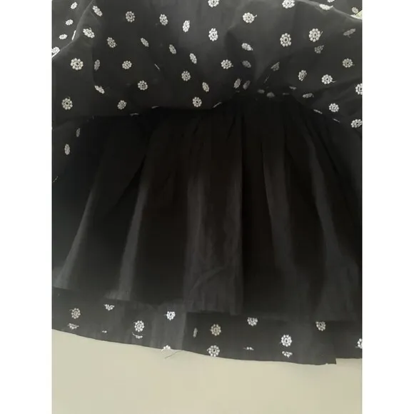 CeCe Women's Embroidered Eyelet Tiered Button-Front Mini Skirt Black &amp; White 8