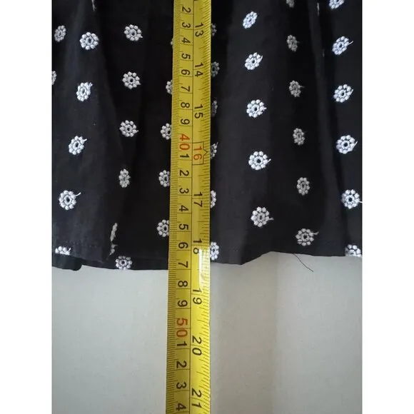 CeCe Women's Embroidered Eyelet Tiered Button-Front Mini Skirt Black &amp; White 8