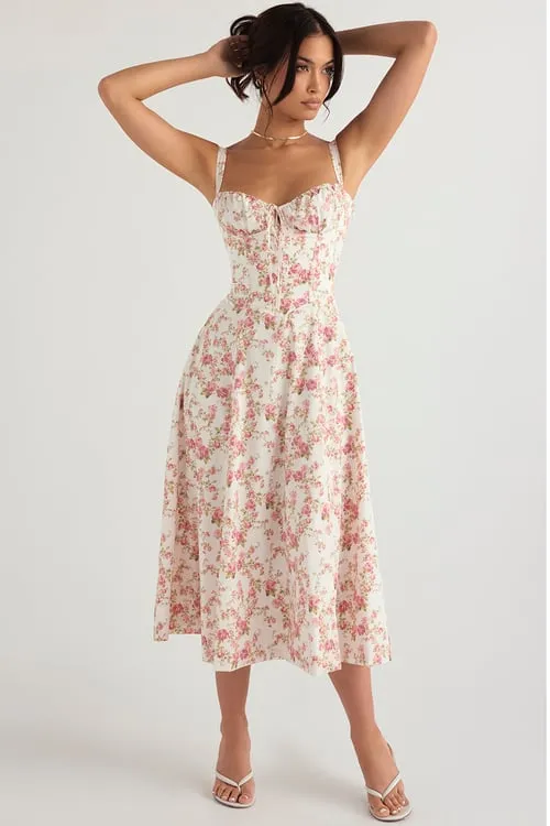 Cecilia® | Elegant Bustier Summer Dress With Print