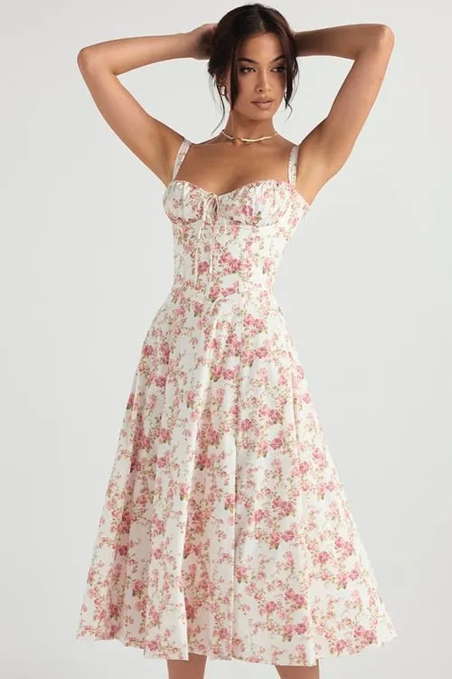 Cecilia® | Elegant Bustier Summer Dress With Print