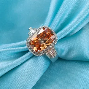 Champagne Crystal & Cubic Zirconia Halo Oval-Cut Ring