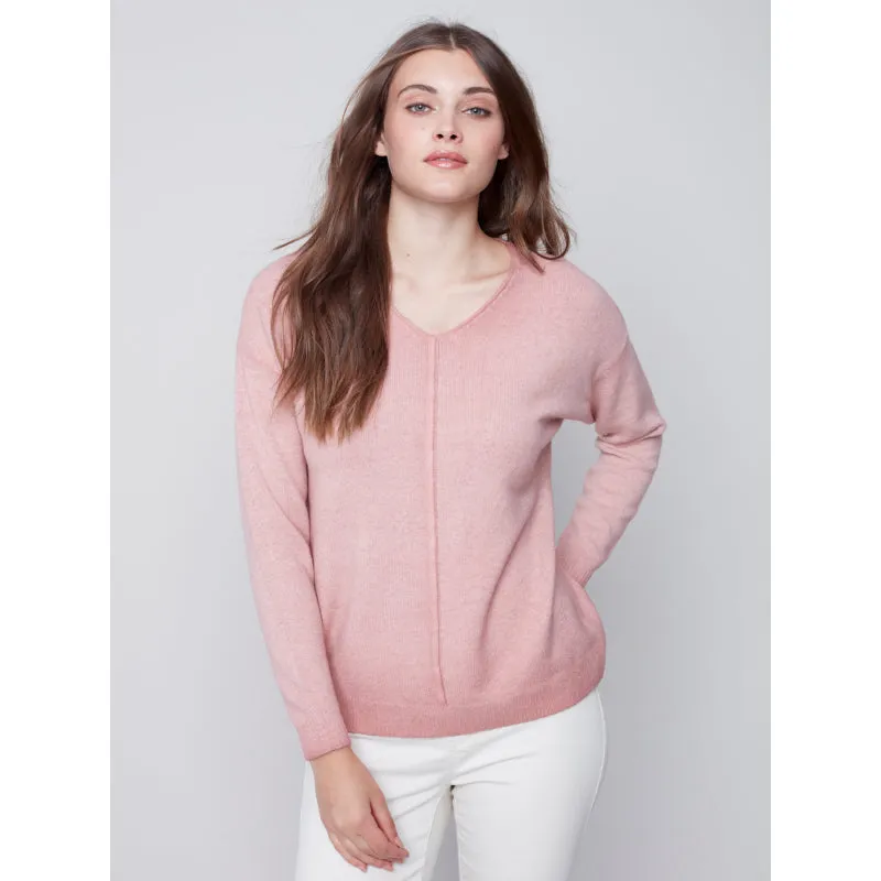 Charlie B Cold Dye V-Neck Sweater