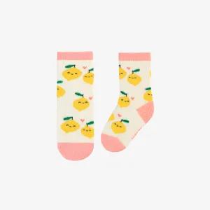 Chaussettes crème avec citrons, bébé || Cream socks with lemons, baby