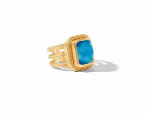Cheval Statement Ring - Iridescent London Blue - Size 7