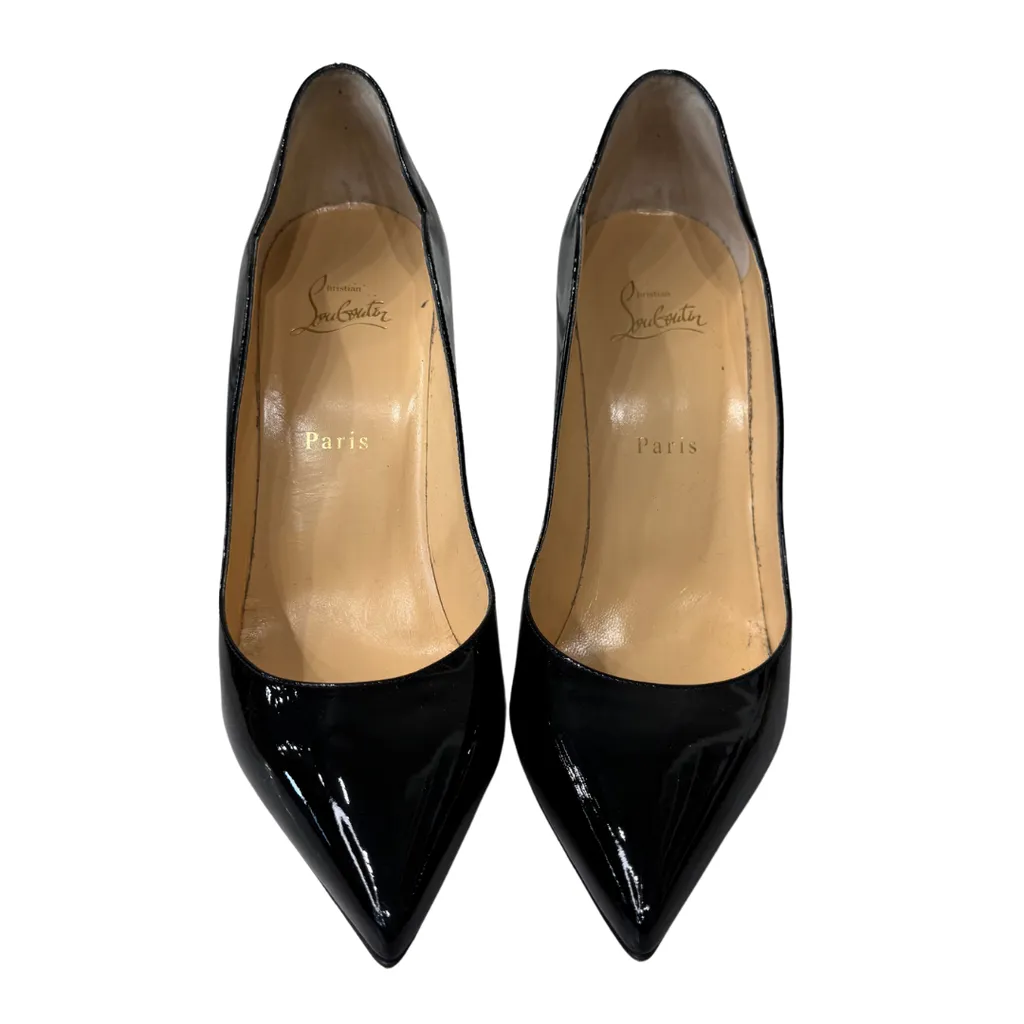 Christian Louboutin Black Patent Scallop Heel, 41.5
