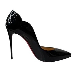 Christian Louboutin Black Patent Scallop Heel, 41.5